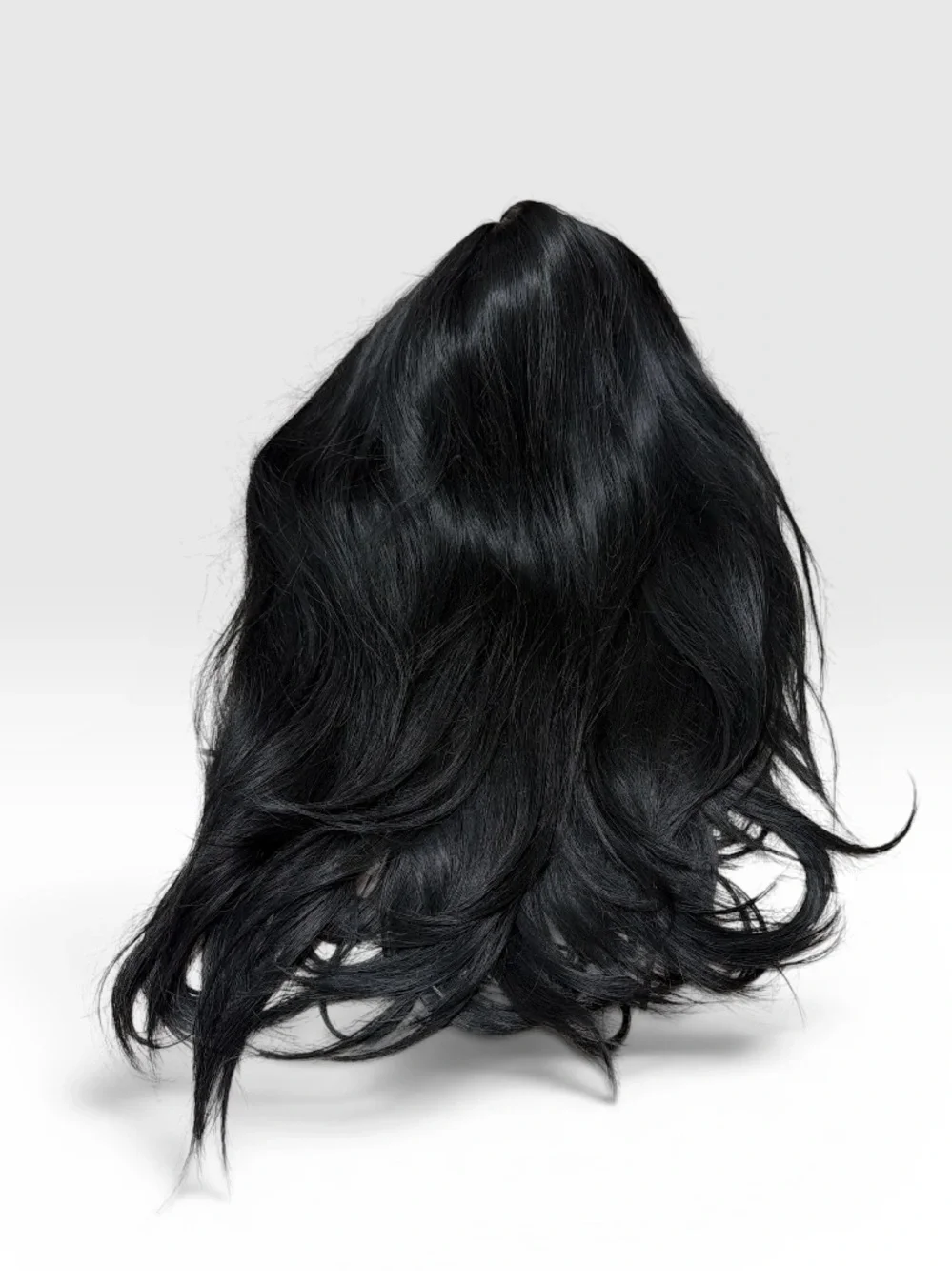 Black Synthetic Wig with Bangs